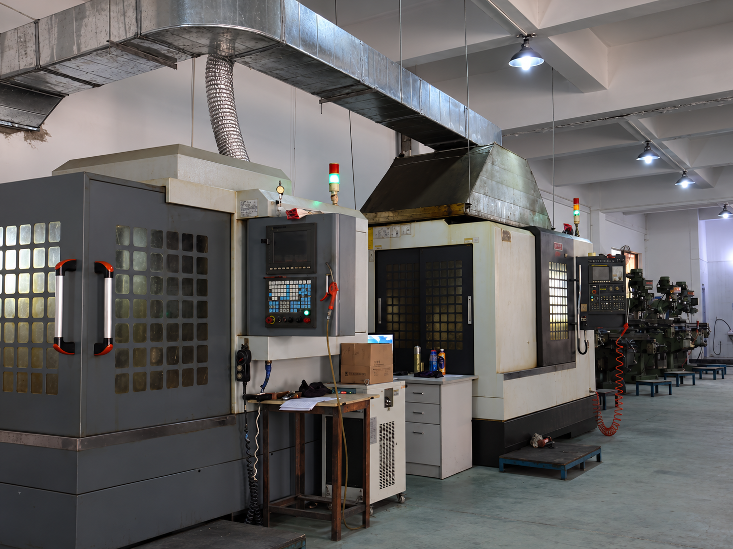 Reference-derived illustration based on existing factory photographs